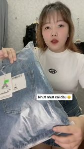 Chân váy jean bò ngắn dáng chữ A Bigsize nữ màu xanh bụi basic cách điệu cột nơ xinh xắn có túi chéo - CV403