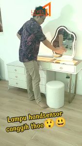 Meja Rias LED Hand Sensor Premium Eksklusif Mewah | Meja Rias LED Estetik Mewah