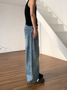 celana jeans gombrong pria korean style casual straight original  celana baggy kulot jens denim cowok premium