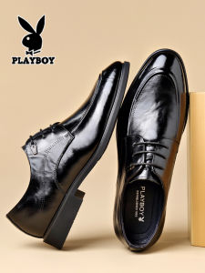 รองเท้าหนังแท้ชาย พิธีแต่งงาน ทรงหัวแหลม สีดำ รองเท้าลำลอง หนังวัวชั้นบน หัวเข็มขัด ยางสวมใส่สบาย ฤดูใบไม้ผลิและฤดูใบไม้ร่วง