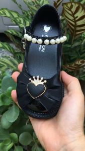 Giày Búp Bê Bé Gái Phong Cách Tiểu Thư Hàn Quốc Đính Nơ Vương Miện Thời Trang 760-F36 Size 26-36