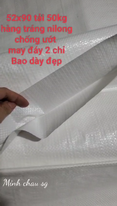 10 Bao tải trắng/Bao tải dứa tráng nilong chống ướt khổ 45CMX70CM 55CMX90CM 60CMX100CM 65CMX110CM