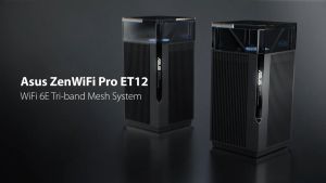 ASUS ZenWiFi Pro ET12 AXE11000 Tri-Band WiFi 6E Extendable Router - New 6Ghz Band Dual 2.5G LAN & WAN Ports AiMesh RangeBoost Plus AiProtection Pro Advanced Parental Controls