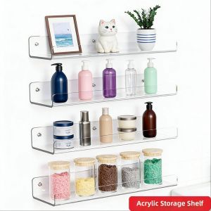 Acrylic Wall Shelf L-Shaped U-Shaped No-Drilling
