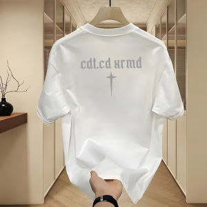 Áo Thun Nam Tay Ngắn Mùa Hè Cotton Nguyên Chất Dáng Rộng in Chữ Thời Trang Thường Ngày Thoải Mái Thoáng Khí