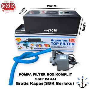 Mesin Pompa Aquarium Top Filter Box Komplit 3 in 1 Tipe SP 1200 Lengkap Gratis Busa BOX SEDANG