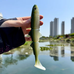 1PC 3 Khớp Nối Đuôi Chữ T Mềm Mại 22Cm Chậm Chìm Swimbait Mái Chèo Đuôi Cho Nước Ngọt Pike Câu Cá Mô Phỏng Cao Dài Ném Mồi
