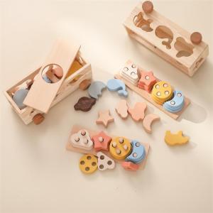 Todokids Baby Montessori Wooden Toy Set Cartoon Silicone Animal Exercise Kids Cognitive Ability Toy Treasure Box Brain Game