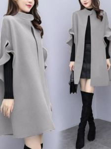 เสื้อโค้ทขนสัตว์ยาวปานกลางไซส์ใหญ่ ทรงเข้ารูป สำหรับผู้หญิง ฤดูใบไม้ผลิและฤดูใบไม้ร่วง สไตล์สตรีท แฟชั่นสตรีท ฤดูใบไม้ร่วง 2022