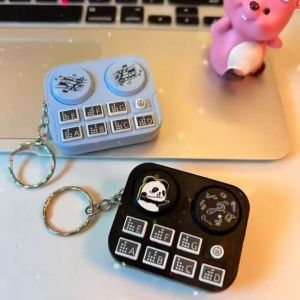 Mini Music DJ Disc Player Keychain Musical Instrument Sound Button Toy Games Childrens Educational Toy Bag Pendant Keychain