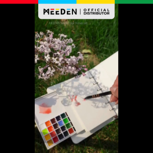 MEEDEN Watercolor Pocket Travel Kit - 24 Semi-Moist Colors 10 Watercolor Papers + 20 Fillers Gift-Ready Packaging
