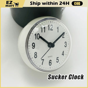 Waterproof Shower Clock Suction Cup Bathroom Kitchen Wall Glass Sucker Clock Wall Clock Toilet Round Refridgerator Magnets Clock