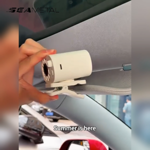 SEAMETAL Car Portable Clip Fan Mini Desk Fan 100 Speed Stepless Adjustment 360° Rotatable Rechargeable Cooling Fan