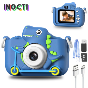 INOCTI Children Cameras Dinosaur series Kids Camera Toddler Digital Video Camera Toys for Christmas Birthday Gifts