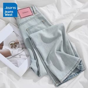Jeanswest | High Waist Loose Straight Stretch Denim Pants