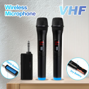 Kebidumei | Wireless Microphone 2 Channels VHF Fixed Frequency Handheld Mic Micphone For Party Karaoke Professional Church Show Meeting