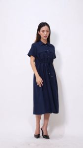 Urban Exchange Diana Dress Navy - Midi Dress Navy