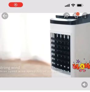 Small air conditioning fan chiller Household refrigeration floor fan moving leafless water cooled air small air conditioner Air cooler