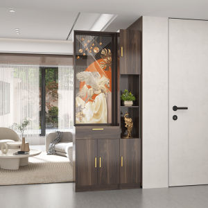 Win Instant Success Screen Facing Door Partition Modern Minimalist Doorway Living Room Solid Wood Shoe Cabinet Entrance Integrated