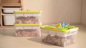 Citylife Toy Storage Box Building Blocks Organizer with Baseplate Lid Stackable LEGO Plastic Box 16L/30L/43L