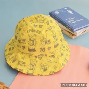 T.I - Topi Anak Laki Perempuan P Paw Bear Snowman Bucket Hat Import