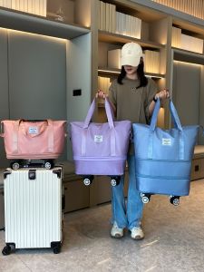 RVZ Travel Bag with Wheels Super Large Capacity Handy Luggage Bag Portable Expandable Storage Bag for Short Trips for Women