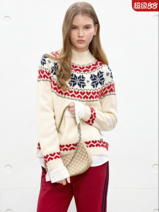 Juicy Couture | Fair Isle Half High Neck Jacquard Women Sweater