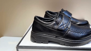 New Black leather shoes for kids boy school PU sole shoes for kids size 27-38