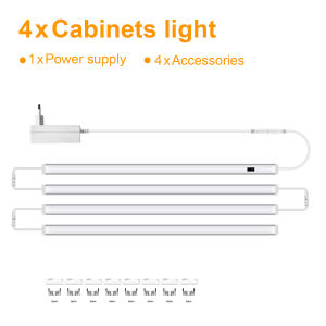 USB Kitchen LED Lights Under Cabinet Unit Lamp Non-Contact Hand Wave Sensor Switch For Cupboard Shelves Workbench Closet Desk