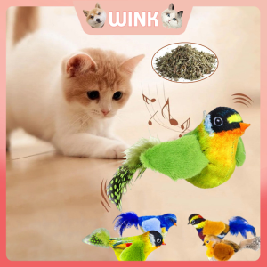 Interactive Cat Feather Toys Hanging Squeaky Simulation Bird Plush Cats Pet Teasing Toys with Feather Catnip