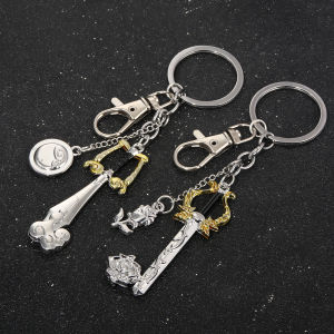 Game Kingdom Hearts Sora Key Keychain Keyblade Weapon Model Removable Metal Keyring Men Car Women Bag Accessories Jewelry