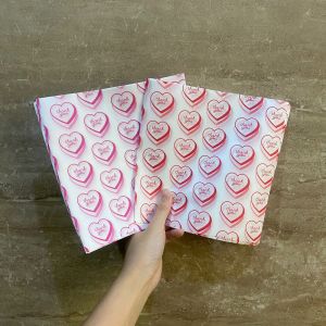 Wax Paper / Kertas Baking Laminasi anti lengket Motif LOVE THANK YOU uk 15x15 18x18 20x20 22x22 cm ~ 50 PCS