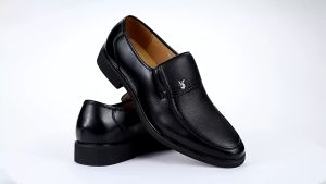 Korean Mens Business Formal Office Shoes Slip On Black Leather Casual Shoes For Men size 39-44