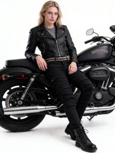 Spring autumn Kevlar Motorcycle riding pants women Aramid motocross racing jeans with Armor pockets Armor not included 06