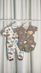 Setelan Anak Perempuan Laki-laki (0-3 Bulan) Set Baju Lucu Murah BABY LEON DS-113 SM-901