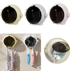 SZXBOGS Non Perforated Toothbrush Storage Rack Wall Mounted Punch-free Wall Hanging Shelf Bathroom Accessories Multi-functional Electric Toothbrush Holder