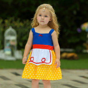 Summer Childrens Clothing Princess Snow White Alice Dress Halloween Childrens Cotton Blend Strap Dress Girls Love Dress