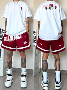 Hip Hop Pure Cotton Short Sleeve T-Shirt Mens Fashion Brand Pixel Letter round Neck Loose Summer Top Casual Style Breathable