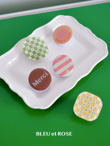 Foldable Mobile Phone Stand in Original INS Grid Pattern Bleu Et Rose QQ Candy Brand Plastic Desktop Phone Holder Selfie Stand