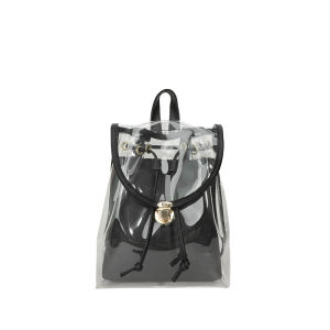 2025 Summer New PVC Transparent Jelly Backpack Womens Casual Double Shoulder Bag Student Mother-daughter Bag High Aesthetic Value