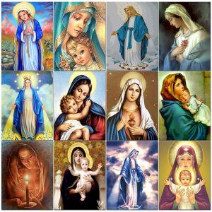 PhotoCustom DIY Crafts: Painting By Numbers Kits - The Virgin Mary Figure