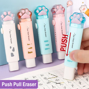 Kawaii Cute Cat Paw Push-pull Design Rubber Eraser Portable Erasers for Kids School Office Supplies Gift Stationery Prizes