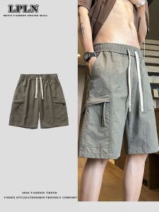 LPLN Ice Silk Cool Feeling Workwear Shorts Mens Summer 2024 New Style Trendy Casual Sporty Five-Quarter Length Pants
