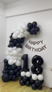 32" Black Bow Number Foil Balloons Set Photo Props Wedding Birthday Baby Shower Christening Debut Party Decor