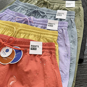 Lightweight Breathable Mens Outdoor Sports Shorts Elastic Waist Summer Casual Pants Quick Dry Waterproof Straight Leg Style