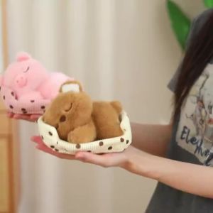 Cute Cartoon Dog Cat Fox Bear Rabbit and Pig Plush Toy Cat Doll Sleeping Animals Toys for Girl Funny Christmas Present