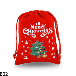 Túi Dây Rút Nhung Cho Quà Tặng Giáng Sinh Ông Già Noel Kẹo Bánh Quy Trang Sức Gói Quà Giáng Trang Trí Cây Giáng Sinh Nhà Trang Trí Năm Mới Bộ 5/10 Cái