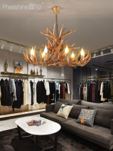 Pheashine | Retro Industrial Loft Antler Chandelier