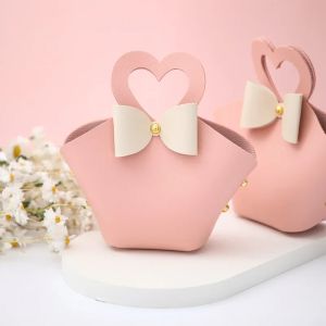 5/10pcs Love Creative MINI Wedding Candy Box Gift Packaging Bag Wedding Party Supplies Portable Leather Candy Box Companion Gift