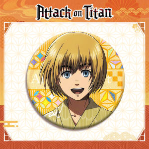 Bandai | Attack On Titan Anime Pin Huy Hiệu 75mm X 58mm Đôi Flash Series 201 Cosplay Sưu Tập Quà Tặng Đồng Bằng Laser Bạc Hành Tây